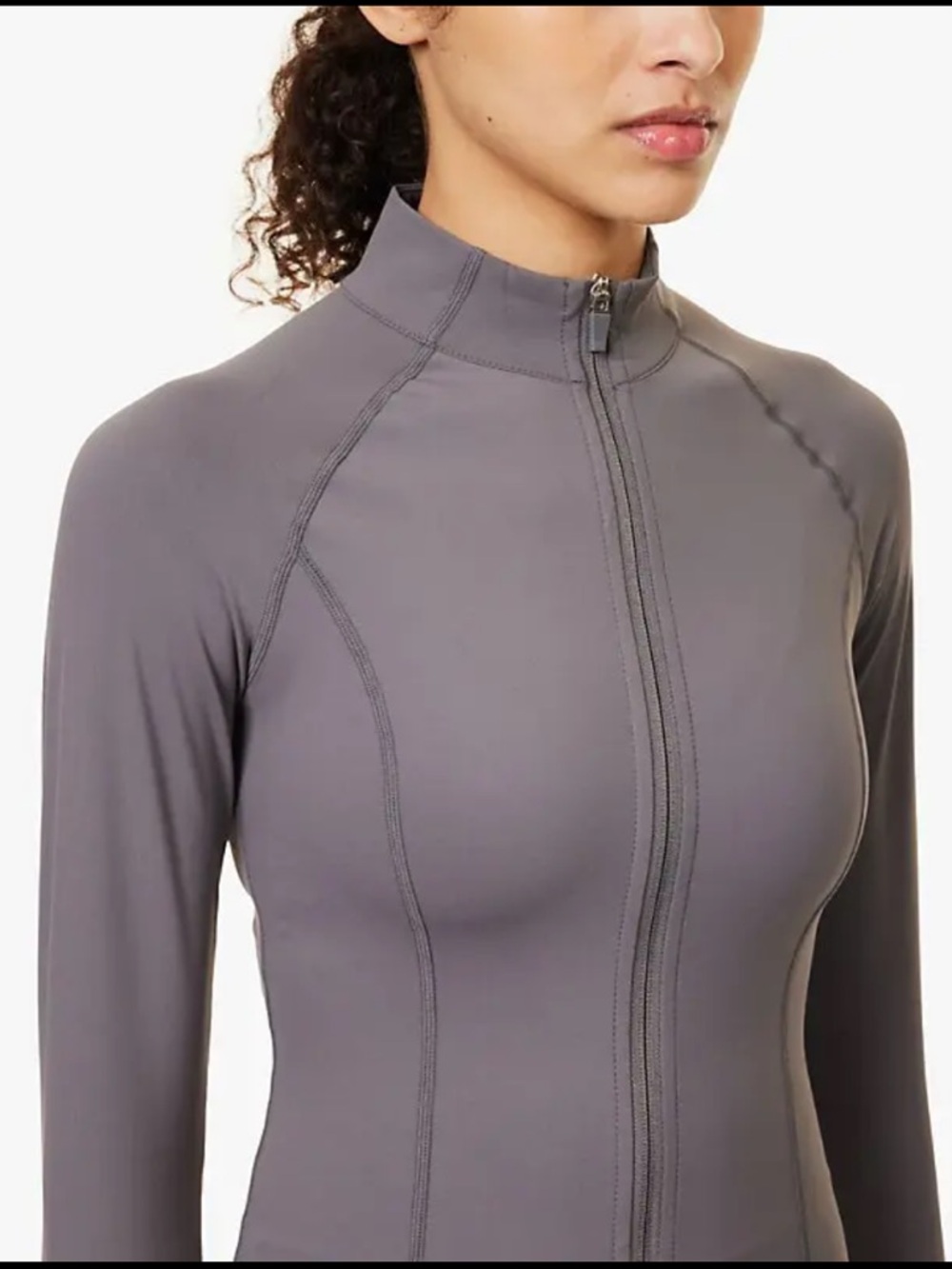 ADANOLA Ultimate Zip-Up Top - Dark Grey